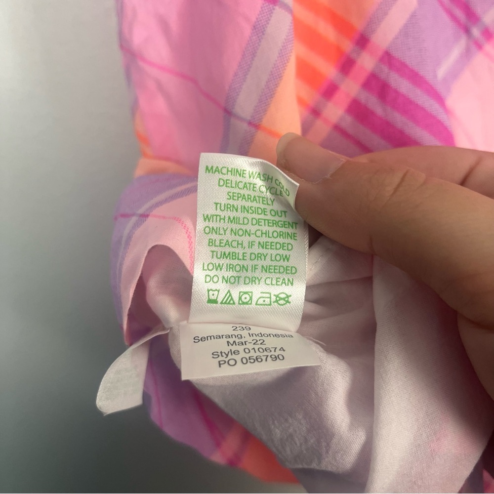 Lilly Pulitzer Reyna Top Pink Isle Madras Plaid Ruffle Tank Size small READ - Picture 5 of 7